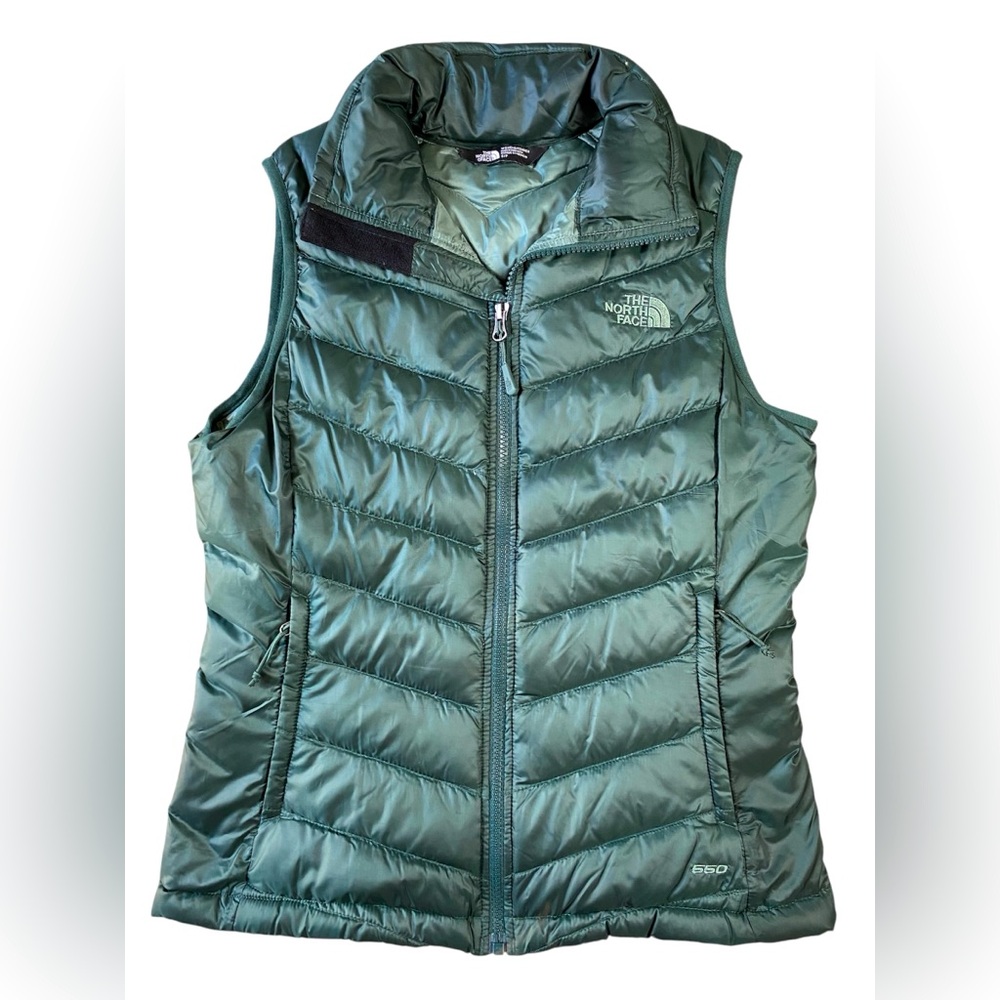 The North Face Women’s Sz Small Green 550 Goose Down Quilted Puffer Vest 💚
